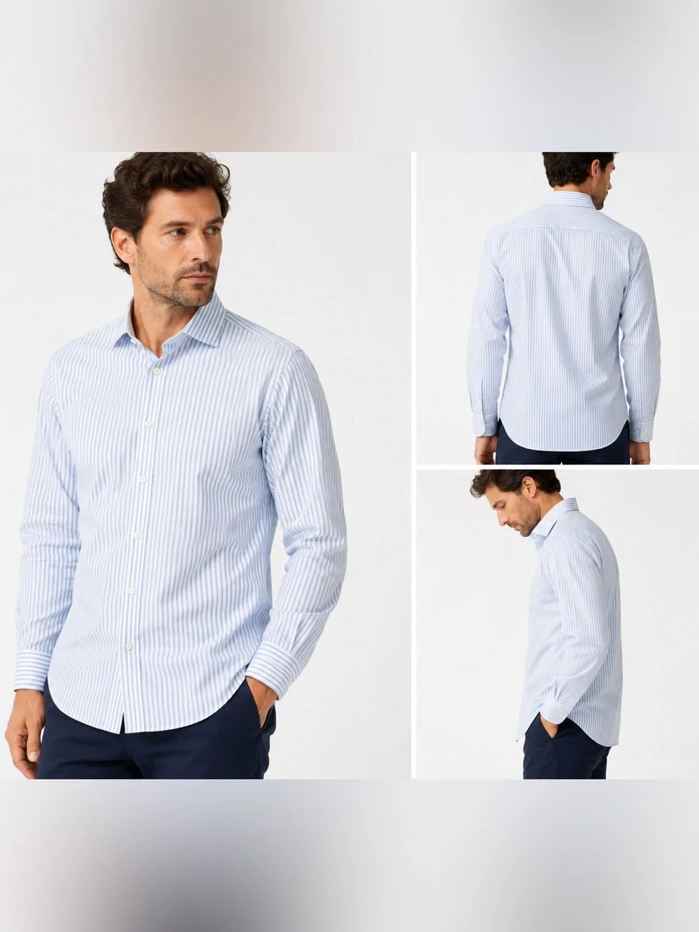 J.Crew Ludlow 120’s 2-Ply Dress Shirt Men’s XL Blue White Striped 100% Cotton